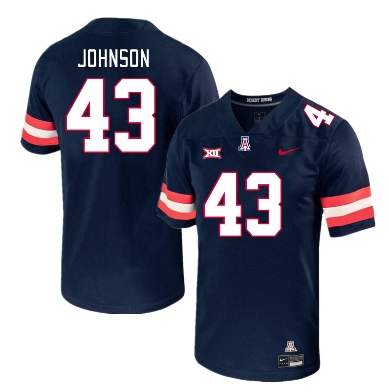 Men #43 Dalton Johnson Arizona Wildcats Big 12 Conference College Football Jerseys Stitched-Navy